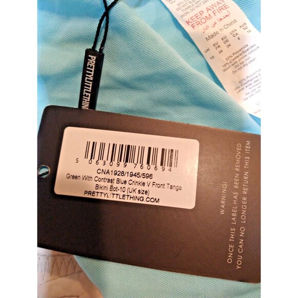 Pretty Little Things Ruched Front And Back  Lime Green, Baby Blue Bikini Bottom - Picture 6 of 6